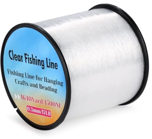 1640Yard/1500m Fishing Wire Nylon String Clear, Acejoz 0.3mm Fishing Line Invisible Hanging Wire Monofilament Line for Hanging Decorations Balloon Crafts