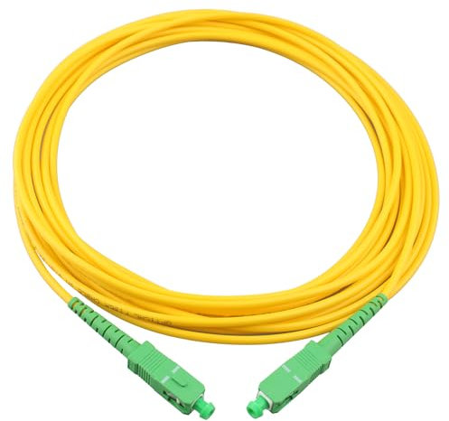 Jopto 5m(16ft) Fiber Optic Cable SC/APC to SC/APC Connector Simplex Single mode 9/125 Fiber Patch Cable Compatible with FTTH Cables PVC LSZH Jacket Fiber Optic Cord-Optics Pigtail Lead Series