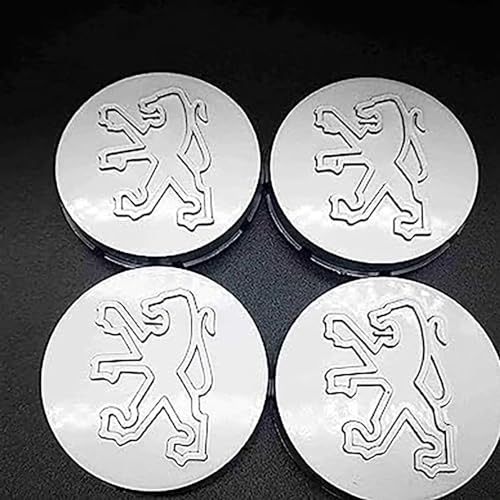 Voiture Cache-moyeux Enjoliveurs, pour Peugeot 205 GTI 1.9 60MM Cache-moyeux ABS de Haute qualité avec Badge,Pneus Et Jantes Badge Autocollants Accessoires de Voiture