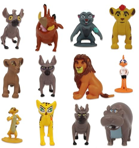 Powmag Lion Figuren Cupcake Toppers, König der Löwen Tortenfigur, Figuren Set Torten, Kuchendekorationszubehör für Kindergeburtstage