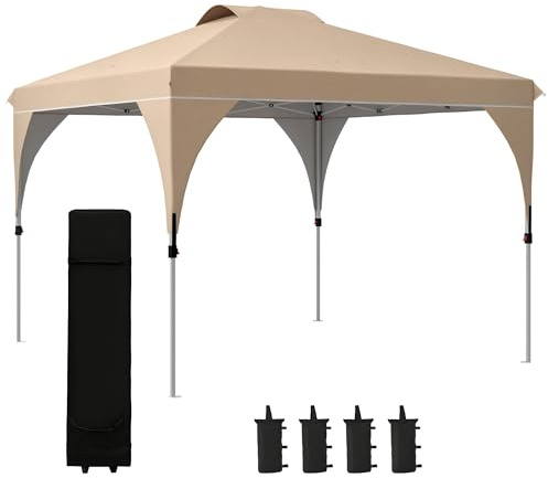 Outsunny Tonnelle Barnum Pavillon de Jardin Pop-Up Pliant 3x3 m avec Sac