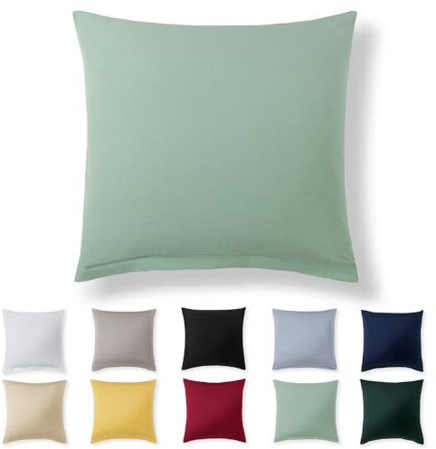 Alreya Jersey Kissenbezug - 80x80 cm, 1 Stück - Sommergrün | 100% Baumwolle Kissenhülle mit Reißverschluss - Kopfkissenbezug für Kissen 80 x 80 cm - Waschbar - Oeko-Tex zertifiziert