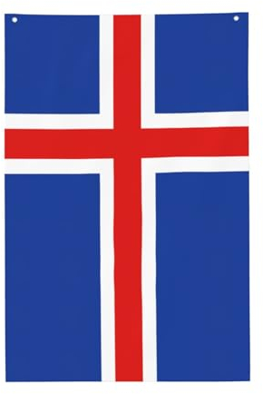 Wurton Flagge von Island, Gartenflagge, patriotische Dekoration, militärische Geschenke, 60 x 91 cm, Terrassen, Veranden, Hinterhöfe