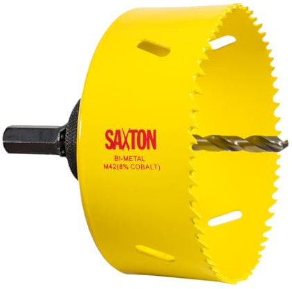 Saxton HSS Hole Saw Cutter M42 Bi-Metal 8% Cobalt Heavy Duty + Arbor (14mm – 230mm) (92mm + Arbor)