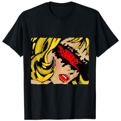 Pin Up Girl Pop Art Comic Style Graffiti Tag Banned Label T-Shirt