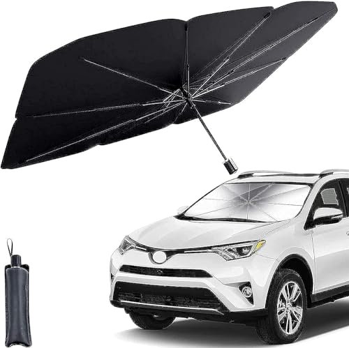 Parasole Auto -Ombrello Parasole Pieghevole per Parabrezza Interni Macchina,Schermo Anti-Uv per Automobile, Telo Proteggi Cruscotto Copriparabrezza dal Sole per auto medio/grandi