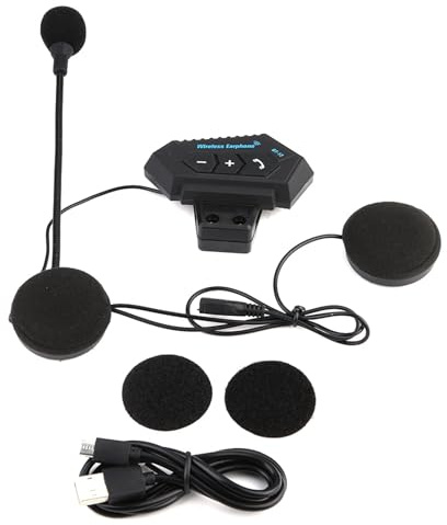 VOBOR Bluetooth Headset, BT V5.0 + EDR Helm Kopfhörer Bluetooth, Drahtlose Bluetooth Reiten Kopfhörer Freisprecheinrichtung, Intercom Motorrad für Lautspreche Freisprechen Musikanrufsteuerung