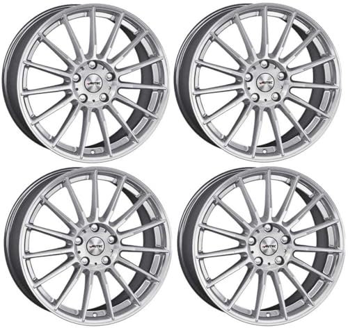 4x AUTEC Felgen Alufelgen LAMERA 8.0x18 ET40 5x100 Hyper Silber kompatibel mit Skoda Praktik Rapid Fabia Kamiq Roomster