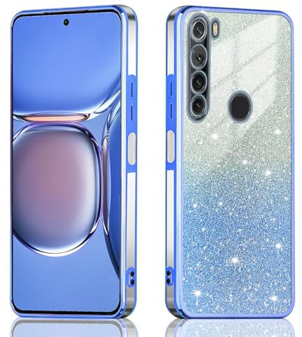 JNERBUYI Funda Bumper para Xiaomi Redmi Note 8 2021, Funda para móvil de Antigolpes, Carcasa Ultrafina Galvanizada, Funda Brillante para Niñas. Azul