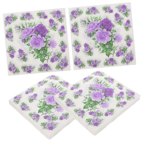 HOMOCONO Haushaltstischservietten aus Zellstoffpapier 100 Blatt Quadratisch Hautfreundlich und Robust mit Elegantem Blumenmotiv für Dinnerpartys Bankette und Festliche Veranstaltungen