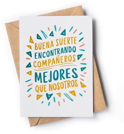Tarjeta Despedida Compañero de Trabajo - Regalo de Despedida Trabajo - Postal para Compañera de Trabajo, Jefe, Empleado que se va... - Regalo Gracioso para Compañeros de Trabajo EU 9