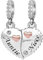 KunBead Auntie Niece Rose Gold Love Heart Puzzle Dangle Birthday Charms Compatible with Pandora Charm Bracelet