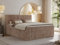 MKS MEBLE Boxspringbett 200x200 Braun Cord, Boxspringbett mit Matratze H3, Bett 200x200 mit Bettkasten and Kopfteil, Doppelbett mit Stauraum, Polsterbett 200x200 - Tiliano