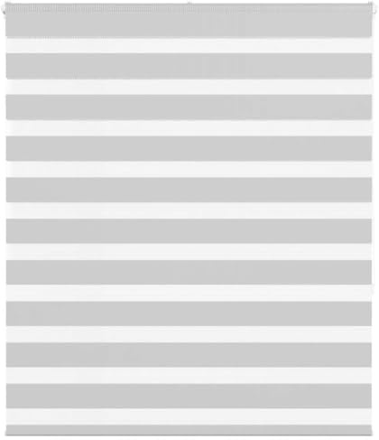 vidaXL Doppelrollo Hellgrau 135x150 cm Stoffbreite 130,9 cm Polyester