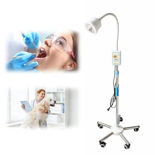 Mobile Chirurgische Untersuchungslampe, Chirurgische Untersuchungslampe, Bodenständer, Haustier Lampe, Dimmbar Op-leuchte für Gynäkologie, Ambulanz, Stomatologie, Hno