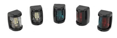 wellenshop LED Positionslichter schwarz, Navigationslicht für Boote, Toplicht, Hecklicht, Zweifarbenlaterne, Steuerbord, Backbord Farbe Topplicht