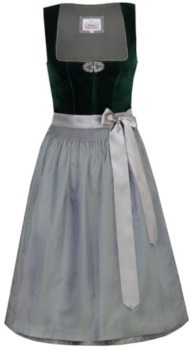 MarJo Samt Dirndl Swantje flaschengrün Midi 75 cm Größe 36