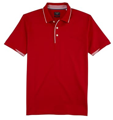 OLYMP Herren Polo-Shirt Kurzarm Casual.Wirk,Interlock,984 Casual Circular Knit Regular fit,99 rot 35,M