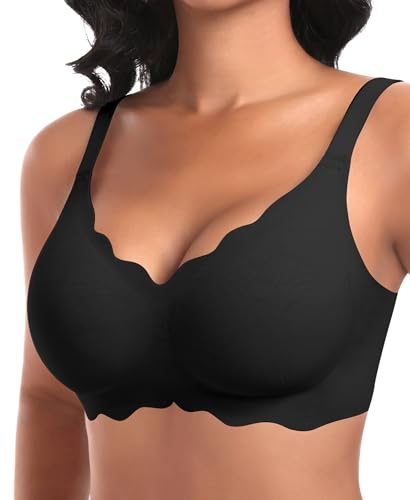 Ganado Jelly Bras for Women Wireless Seamless Bra | Non Wired, Gel, Padded, Push Up, Scalloped, Support for Sagging Breasts, Wire Free, Tshirt Bra, Comfort Everyday Bras