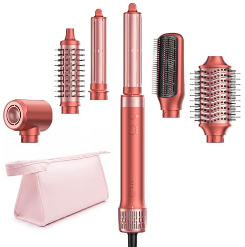 HITTIONA 6-in-1 Airstyler, Hairstyler mit Auto-Wrap Lockenstab & Ionen-Föhn | Für schnelles Trocknen und vielseitige Looks: Auto-Wrap Locken, mehr Volumen und Glatteres Styling, inklusive Reisetasche