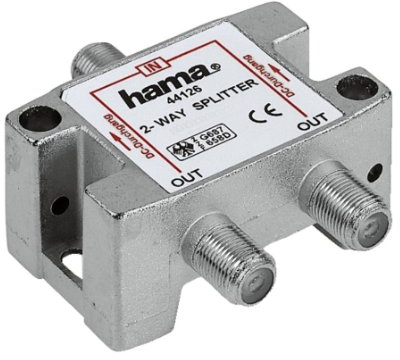 Hama SAT-Verteiler, 2-fach, voll geschirmt (Amazon Frustfreie Verpackung)