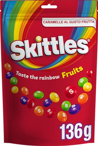 SKITTLES - Bonbons Goût Fruits - 152g Sachet Individuel - Goûts Cassis, Citron, Citron Vert, Orange & Fraise - Vegan