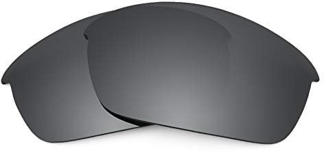 Revant Verres de Rechange Compatibles avec Oakley Flak Jacket, Polarisés, Chrome Noir MirrorShield