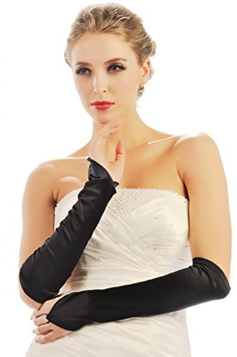 hochzeits-shop-hamburg HBH Hamburger Brautmoden Braut-Handschuhe 9304 Schwarz