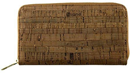 retrostiel Stilvolle Kork Geldbörse für Damen – Handgefertigte, Vegane Geldbörse aus Kork mit Münzfach, Leicht & Nachhaltig in Braun