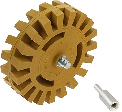 DocaDisc - Gummi-Aufsatz für Bohrmaschine zum Entfernen von Auto-Aufklebern - entfernt Zierstreifen, Sticker und selbstklebende Vinylaufkleber von Autos - 10 cm (4 Zoll)