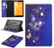LMFULM® Case for Amazon Fire HD 10 2015/2017 (10.1 Inch) PU Leather Case Sleep/Wake Function Dreamy Blue Butterfly Pattern Stent Function Holster Flip Cover for Amazon Fire HD 10 Tablet PC