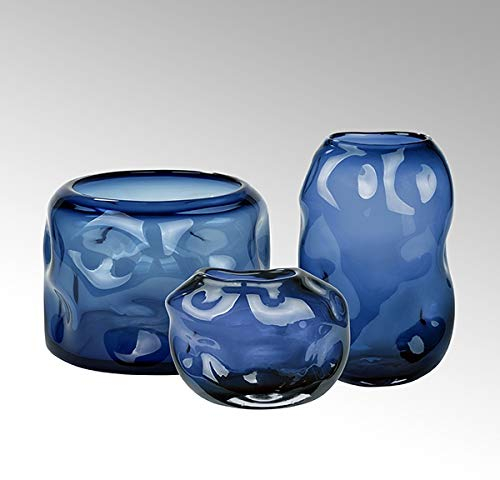 Lambert - Vase, Blumenvase - Carracci - Glas - Petrol/blau - (ØxH) 19 x 29 cm