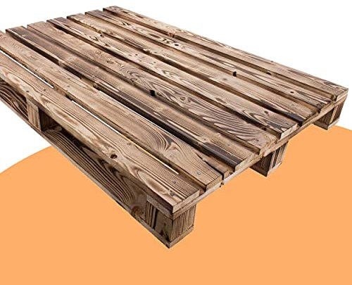 Geflammte Holzpalette / Palette flammbiert aus Holz - Einwegpalette Tauschpalette Upcycling Palettentisch 120x60x12,5cm