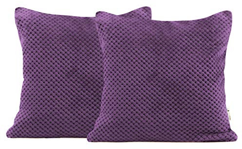 DecoKing 58459 2tlg 2 Kissenbezüge 45x45 cm Mikrofaser Reißverschluss Fleece Kissenhüllen violett Henry