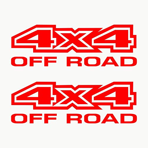 Autodomy 4x4 Off Road Allrad Aufkleber Paket 2 Stück für Auto | Autoaufkleber Offroad Resistent gegen Wasser und Sonnenstrahlen (Rot)