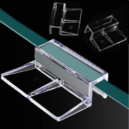 20Pcs Aquarium Glass Cover Clip Acrylic Universal Lid Clips for Rimless Aquariums Clear Color Acrylic Aquarium Glass Cover Holder(5mm)