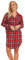 Misscoo Nachthemd Damen Langarm - Schlafhemd Button-Down Frauen Baumwoll Schlafhemd Langarm Nachthemd Flanell Nachthemd Plaid Rot M