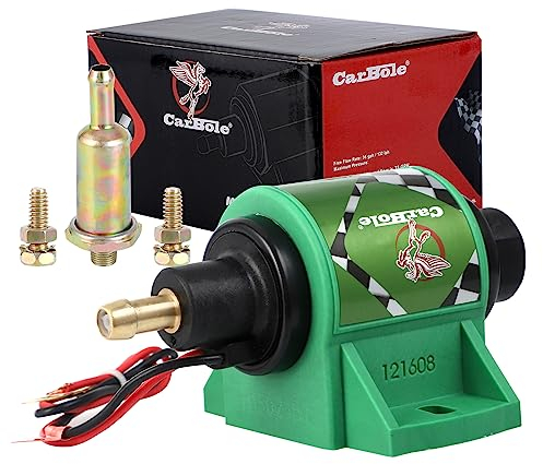 CarBole Pompe à Carburant Électrique Universelle 12V,Pompe à Essence 4-7psi,Bobine en Cuivre 380,Courant 1,0-2,0 A