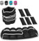 Vailge Poids de cheville réglables (noir, paire de 1 kg = (1 x 2 = 2 kg) pour fitness, jogging, marche, exercice, tissu mercerisé, fermeture Velcro/sangle, convient pour hommes, femmes, enfants