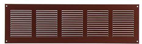 Steinberg14 Griglia di Ventilazione Rettangolare 500x150 mm - Griglie di Aerazione in Metallo Marrone - Serranda di Scarico dell'aria con Zanzariera - Copri Bocchetta Interna a Parete e a Soffitto