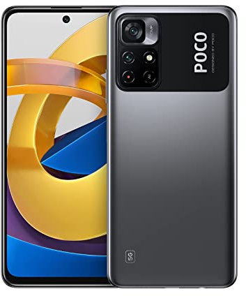 POCO M4 Pro - Smartphone 5G, 6GB RAM 128GB ROM, 6nm MediaTek Dimensity 810, 90Hz 6.6'' FHD+ Dot Display, 64MP AI Quad Camera, 5000 mAh, 33W Pro fast charging, MIUI 12.5 per POCO, Android 11 - Nero