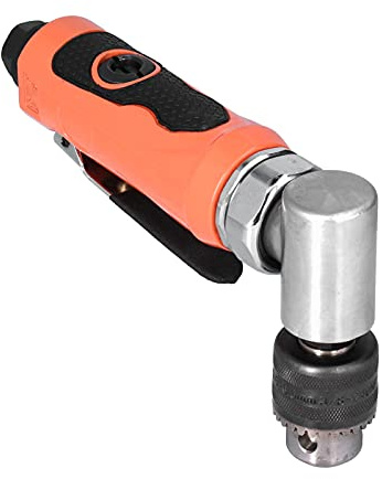 Air Right Angle Drilling Machine, Powerful Pneumatic Drill 90° 1/4 Elbow Head Manual Tool 0.6-0.8MPA 1500rpm with Wrench Air Drill Pneumatic Tool for Narrow Spaces, Furniture(American)