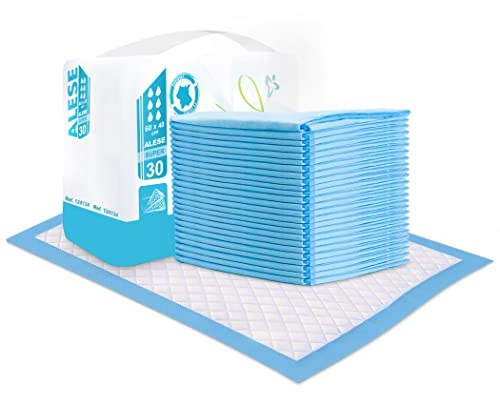 30 x Incontinence Pads 60x40 cm | Disposable Mats for Incontinence | Protectors for Kids | Maternity Mats | (1 Pack of 30)