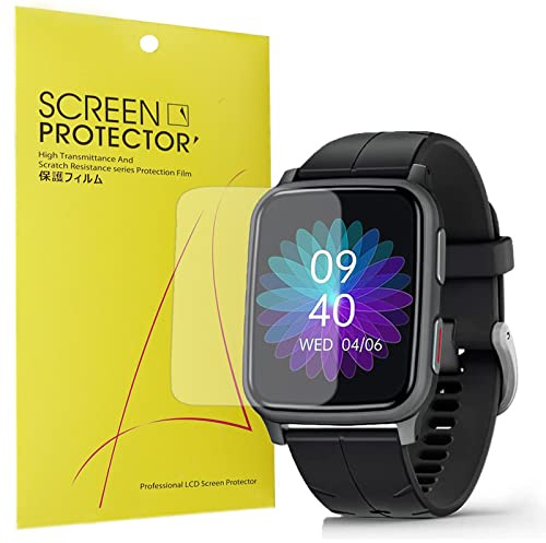 Compatible for FITVII Fitness Tracker Screen Protector, onetuo [6 Pack] Full Coverage TPU Clear Film Compatible with FITVII H56 Fitness Tracker 1.7Inches, Smart Watch (6 pack)