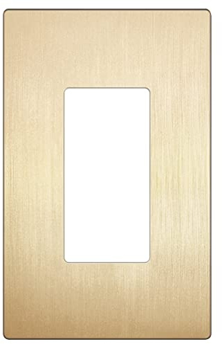 LIDER LSWP-31M-BGD Plaque murale sans vis avec finition mate, 1 interrupteur de taille moyenne 12,4 x 7,9 cm, polycarbonate thermoplastique incassable, certifié UL, or brossé
