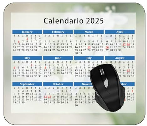 YENDOSTEEN 2024 Kalender-Mauspad mit Feiertagen, Blume, Lilie, Staubblätter, bunt, professionelles Mauspad, genähte Kanten, 260 x 210 x 3 mm