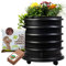 WormBox | Wurmkomposter Wurmfarm Wurmkiste mit 3 Schalen Schwarz + Pflanzgefäß + 250g Kompostwürmer / 500 STK + 1 Coco | 48 Liter | Regenwurmkomposter, Kompostwürmer produzieren Wurmhumus