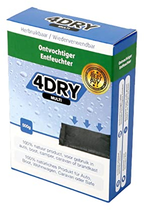 4Dry Multi Entfeuchter 1x500gramm - Auto Entfeuchter Kissen - Auto Entfeuchter - Autoentfeuchterkissen Wiederverwendbar - Feuchtigkeitskissen für Auto - Trockenkissen für Auto - Feuchtkissen Auto