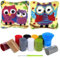 HonGien Tier Knüpfkissen Set, Latch Hook Kissen Kit, 2 Stück Latch Hook Rug für Anfänger Erwachsene oder Kinder, Kreatives Geschenk (Eule)