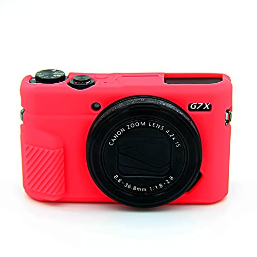 Camera Case for Canon G7X II Digital Camera, Soft Protective Body Skin Silicone Gel Rubber Soft Camera Case Cover for Canon PowerShot G7x Mark ii/G7X2 DSLR Camera(red)